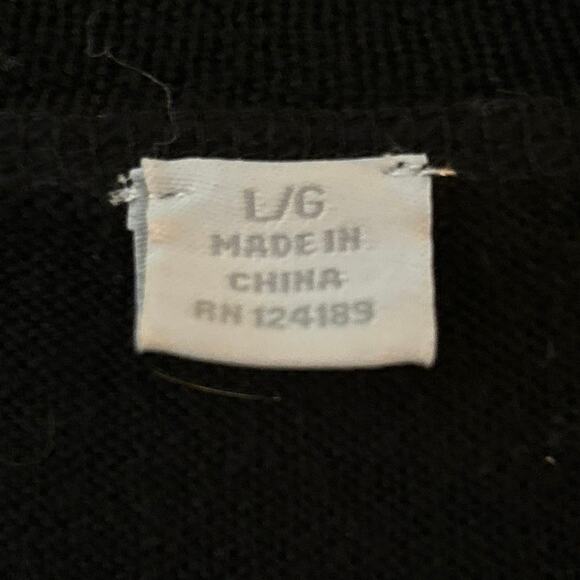 Lady Hathaway Black Cardigan Long Line Silver Buttons Long Sleeve Size Large NEW - Picture 6 of 9